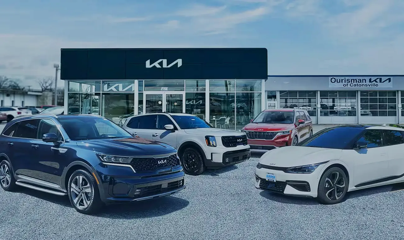 Front view of Ourisman Kia of Catonsville dealership